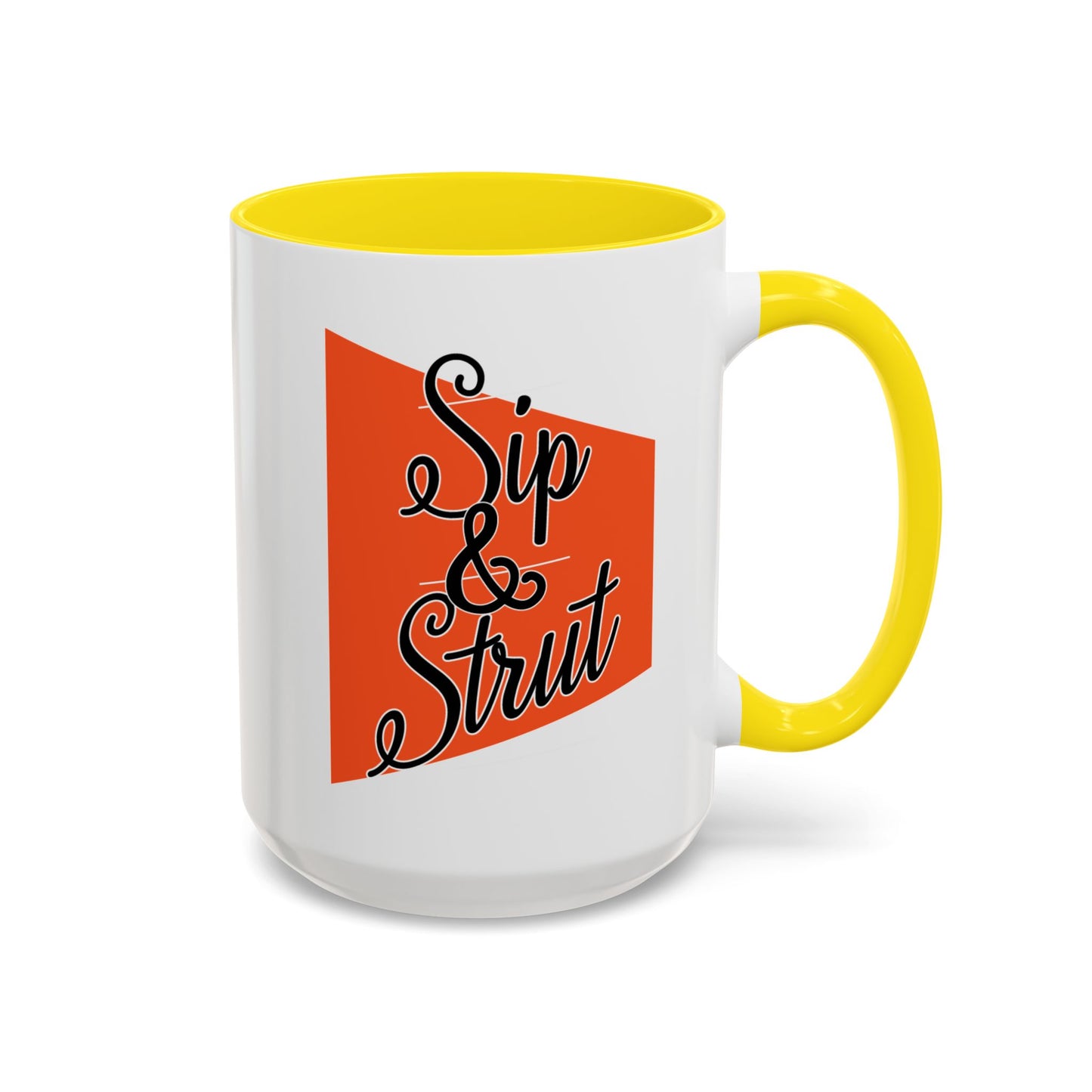 Accent Coffee Mug (11, 15oz) - Sip & Strut Design, Perfect Gift for Coffee Lovers, Home Office Decor, Unique Holiday Present, Ceramic [...]