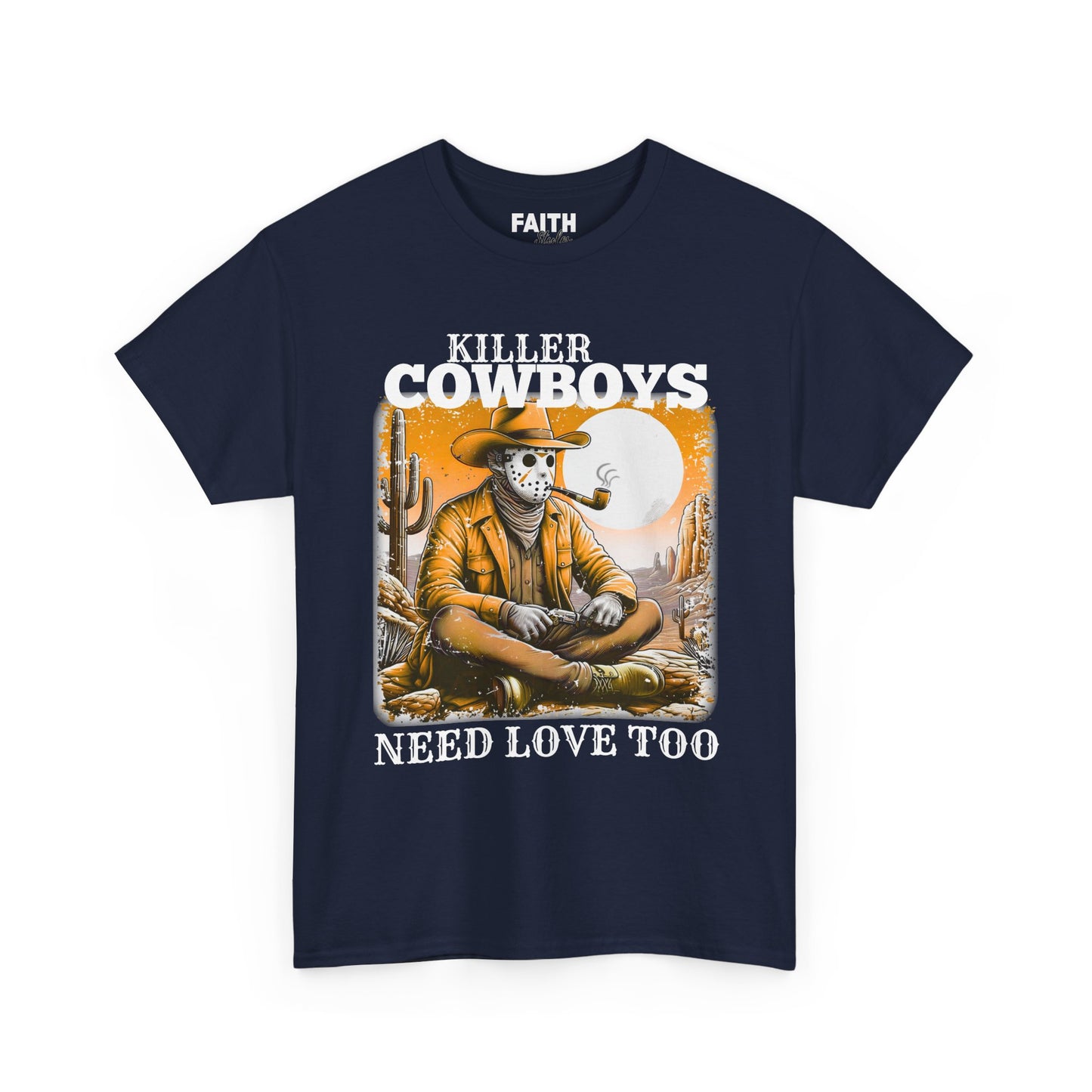 Killer Cowboys Graphic Tee, Unisex Heavy Cotton T-Shirt for Casual Wear, Cowboy Lover Gift, Western Occasion Apparel