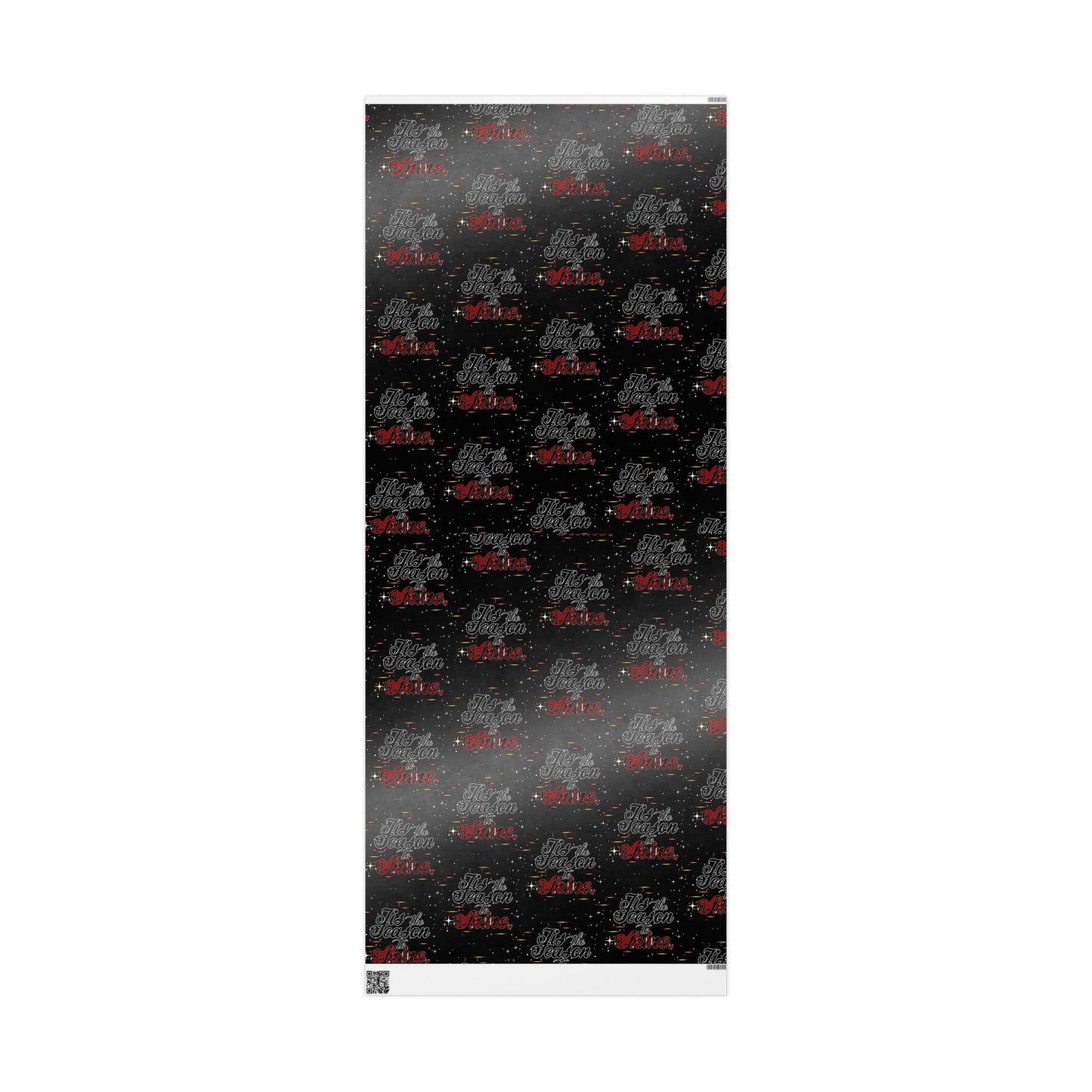 Wrapping Paper Roll — Black Space Pattern with Red 'Ho Ho Ho' Holiday Design