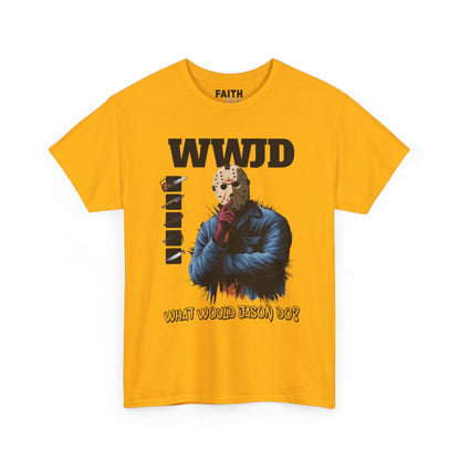 WWJD Unisex Heavy Cotton Tee, Graphic T-Shirt, Casual Wear, Gift for Him, Trendy Apparel, Statement Tee