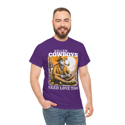 Killer Cowboys Graphic Tee, Unisex Heavy Cotton T-Shirt for Casual Wear, Cowboy Lover Gift, Western Occasion Apparel