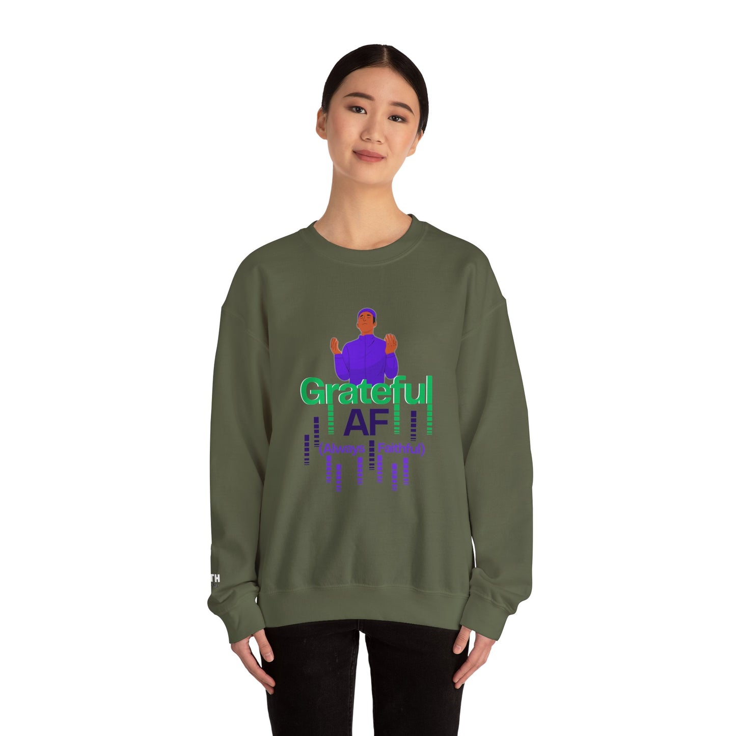 Male Grateful AF Unisex Crewneck Sweatshirt | Cozy Gift for Friends, Thanksgiving Apparel, Everyday Comfort, Gratitude Expression