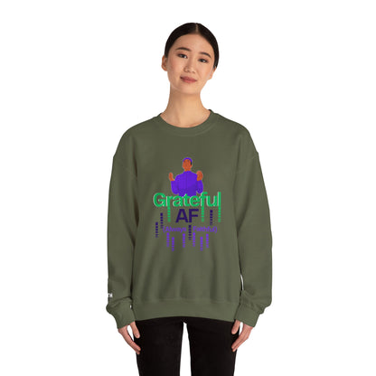 Male Grateful AF Unisex Crewneck Sweatshirt | Cozy Gift for Friends, Thanksgiving Apparel, Everyday Comfort, Gratitude Expression