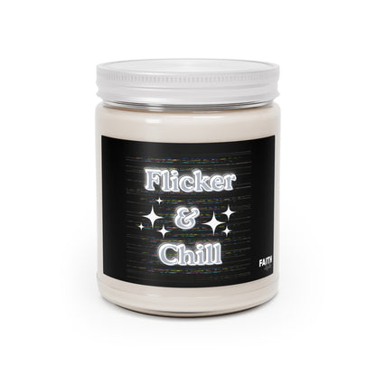FaithStyles Flicker & Chill Scented Soy Candle - Aromatherapy Gift, Home Decor, Relaxation, Self-Care, Cozy Vibes, Unique Fragrance