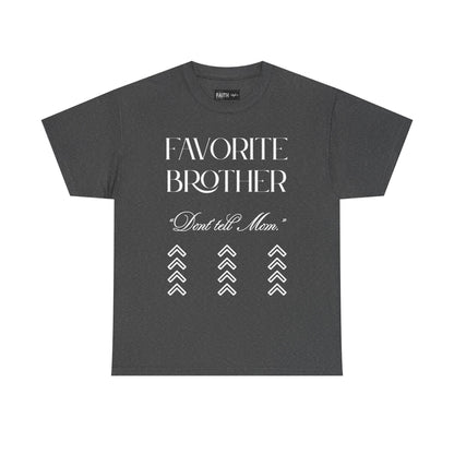 Favorite Brother Unisex Heavy Cotton Tee - Perfect Gift for Siblings, Casual Wear, Birthday, Family Reunion, Everyday Comfort