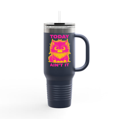 Colorful Insulated Travel Mug with Fun Design, 40oz Coffee Tumbler, Cat Lover Gift, Funny Travel Mug, Perfect for Daily Commute, Birthday
