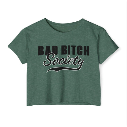 FaithStyles Bad Bitch Society Crop Top — Women's Festival Graphic Tee