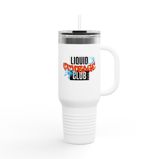 Liquid Courage Insulated Travel Mug | 40oz Travel Cup, Unique Camping Gift, Motivational Coffee Cup, Adventure Drinkware, Outdoor Mug