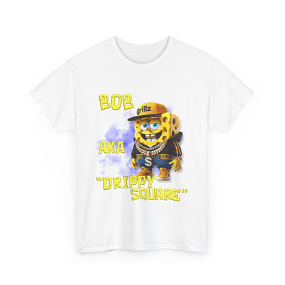 "DRIPPY SQUARE" Funny Unisex Heavy Cotton Tee - Graphic T-Shirt