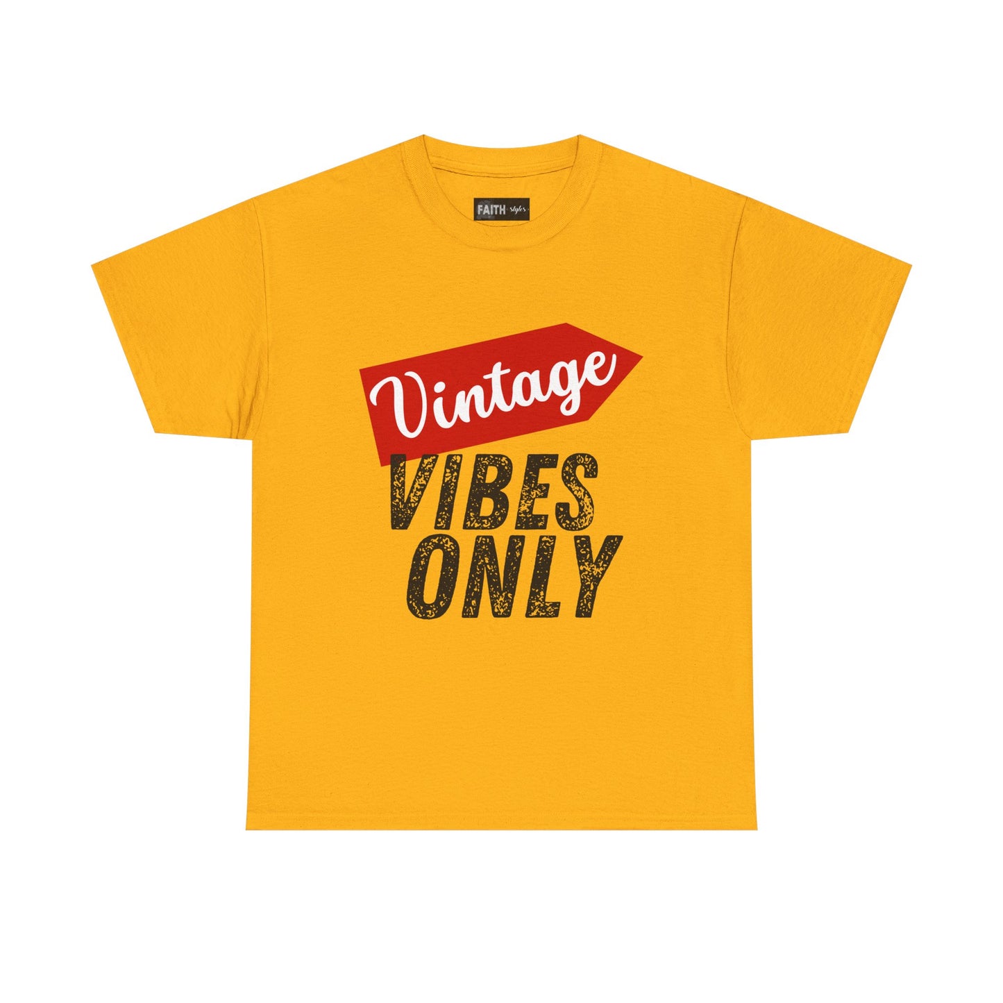 Vintage Vibes Only Unisex Heavy Cotton Tee, Retro T-Shirt, Trendy Gift for Him/Her, Casual Wear, Music Festival Outfit