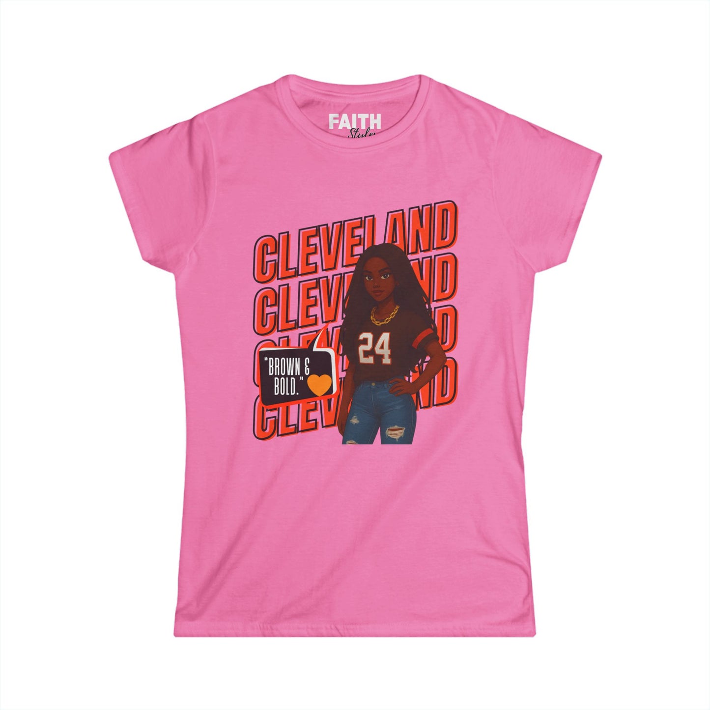 Cleveland Vibes Women's Tee — 'Brown N Bold' Graphic Shirt