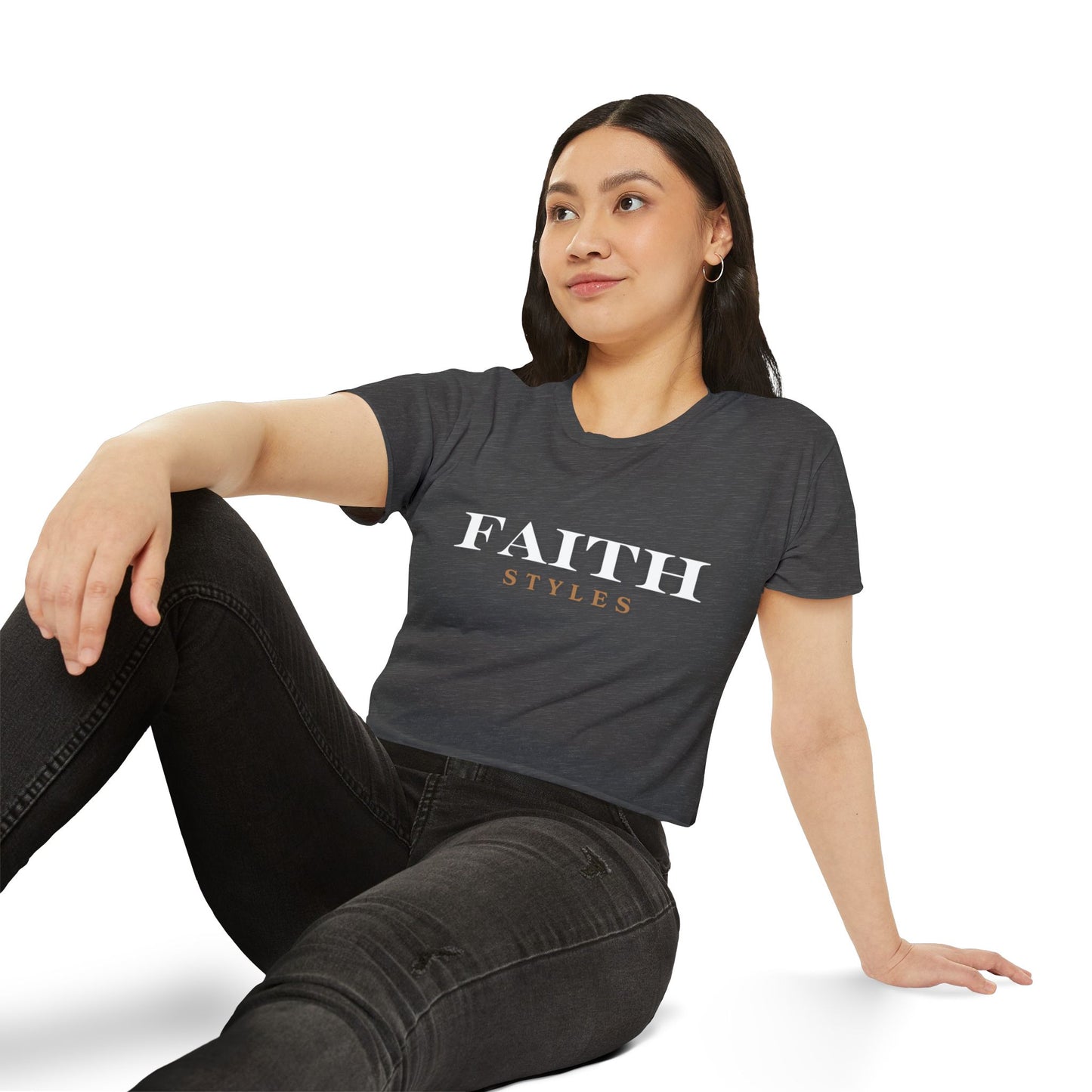 Women's Festival Crop Top - Faith Styles, Casual Summer Top, Music Festival Apparel, Boho Chic Tee, Everyday Wear