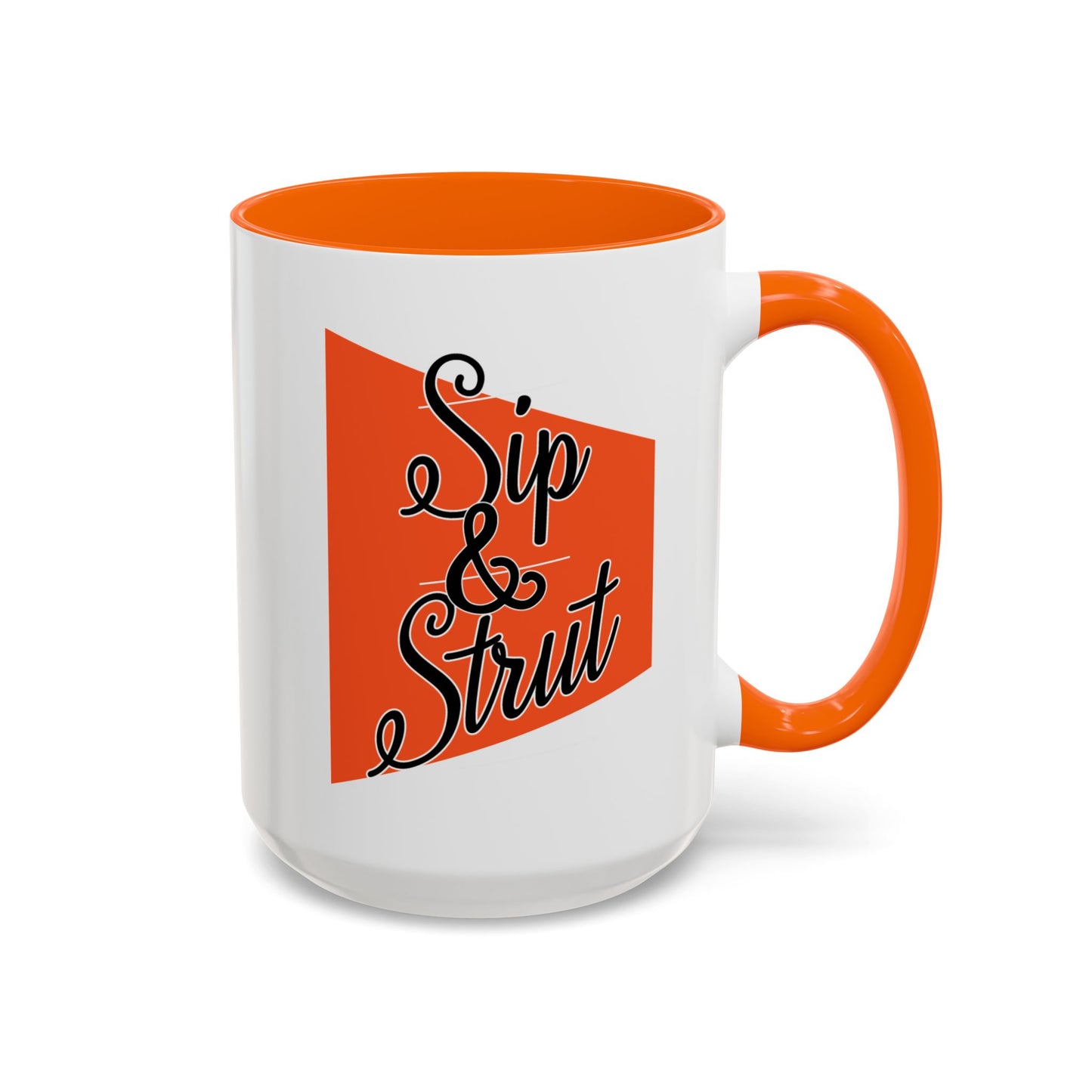 Accent Coffee Mug (11, 15oz) - Sip & Strut Design, Perfect Gift for Coffee Lovers, Home Office Decor, Unique Holiday Present, Ceramic [...]