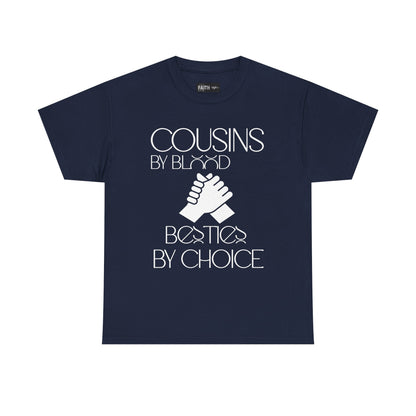 Cousins & Besties Tee, Unisex Heavy Cotton T-Shirt, Family Reunion Apparel, Friendship Gift, Casual Wear, Summer Style