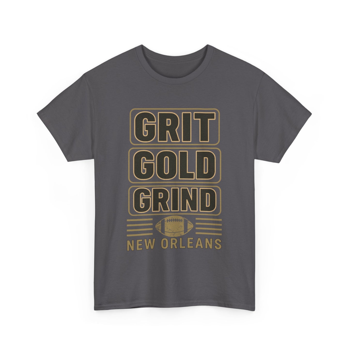 Grit Gold Grind Tee - Male Heavy Cotton Shirt for New Orleans Fans, [...]