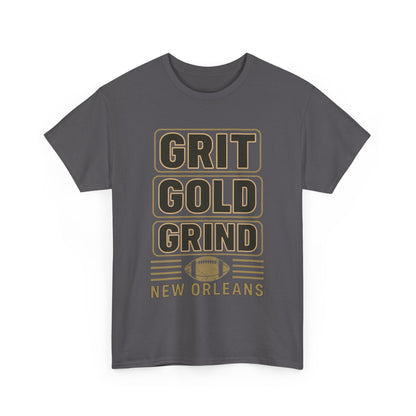 Grit Gold Grind Tee - Male Heavy Cotton Shirt for New Orleans Fans, [...]
