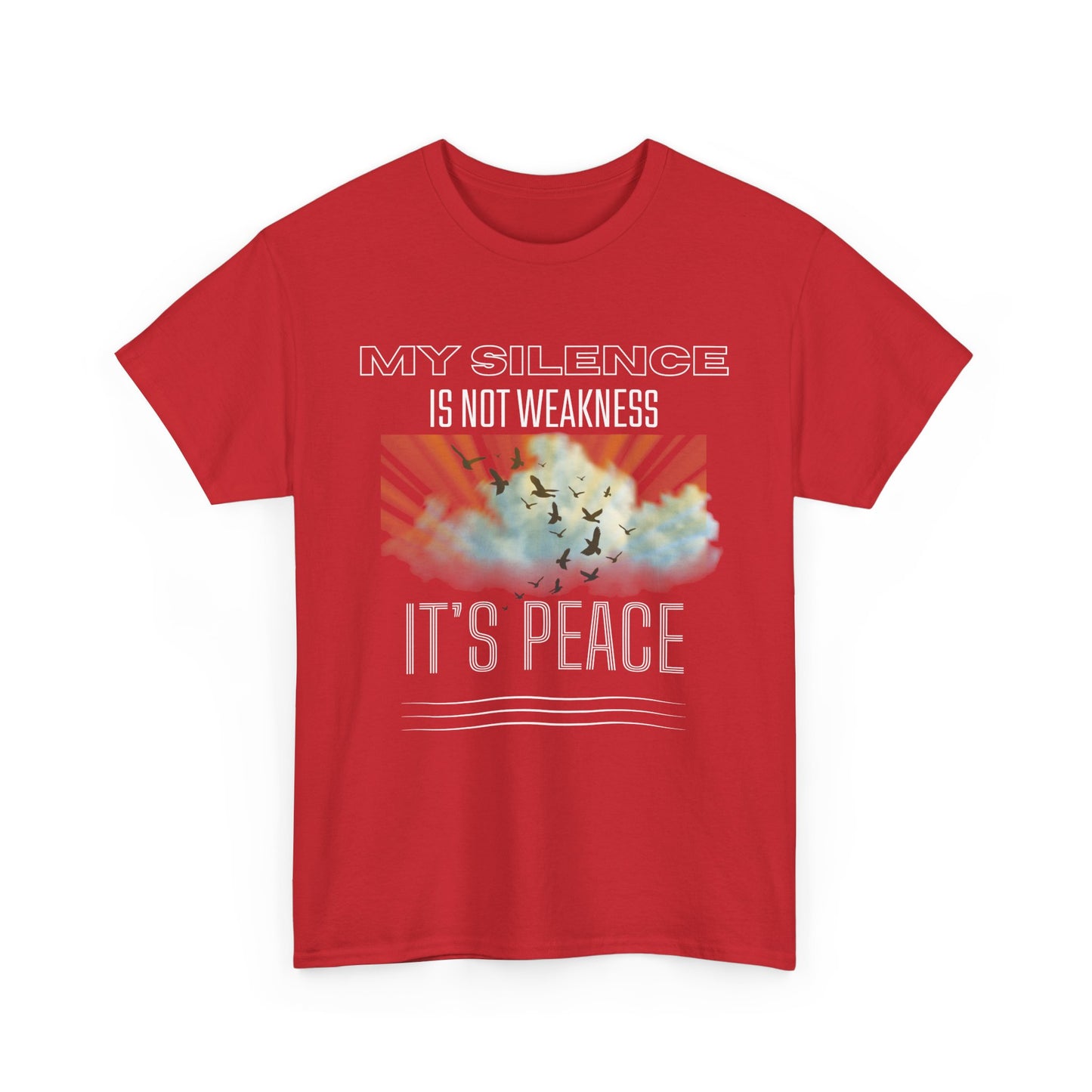 Male Heavy Cotton Tee - "My Silence is Not Weakness, It's Peace" - Inspirational Gift for Mindfulness, Self-Care, and Peace Lovers, [...]