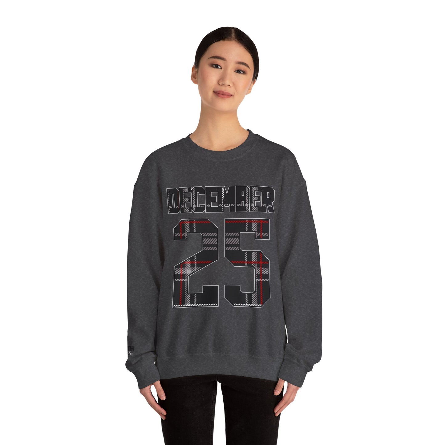 December 25 Plaid Number Crewneck Sweatshirt