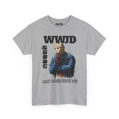 WWJD Unisex Heavy Cotton Tee, Graphic T-Shirt, Casual Wear, Gift for Him, Trendy Apparel, Statement Tee