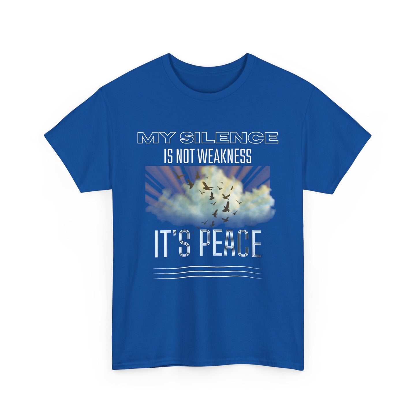 Male Heavy Cotton Tee - "My Silence is Not Weakness, It's Peace" - Inspirational Gift for Mindfulness, Self-Care, and Peace Lovers, [...]