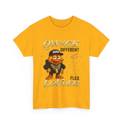 Qwack Different Unisex Heavy Cotton Tee, Fun T-Shirt, Gift for Duck Lovers, Casual Wear, Streetwear Style, Summer Vibes