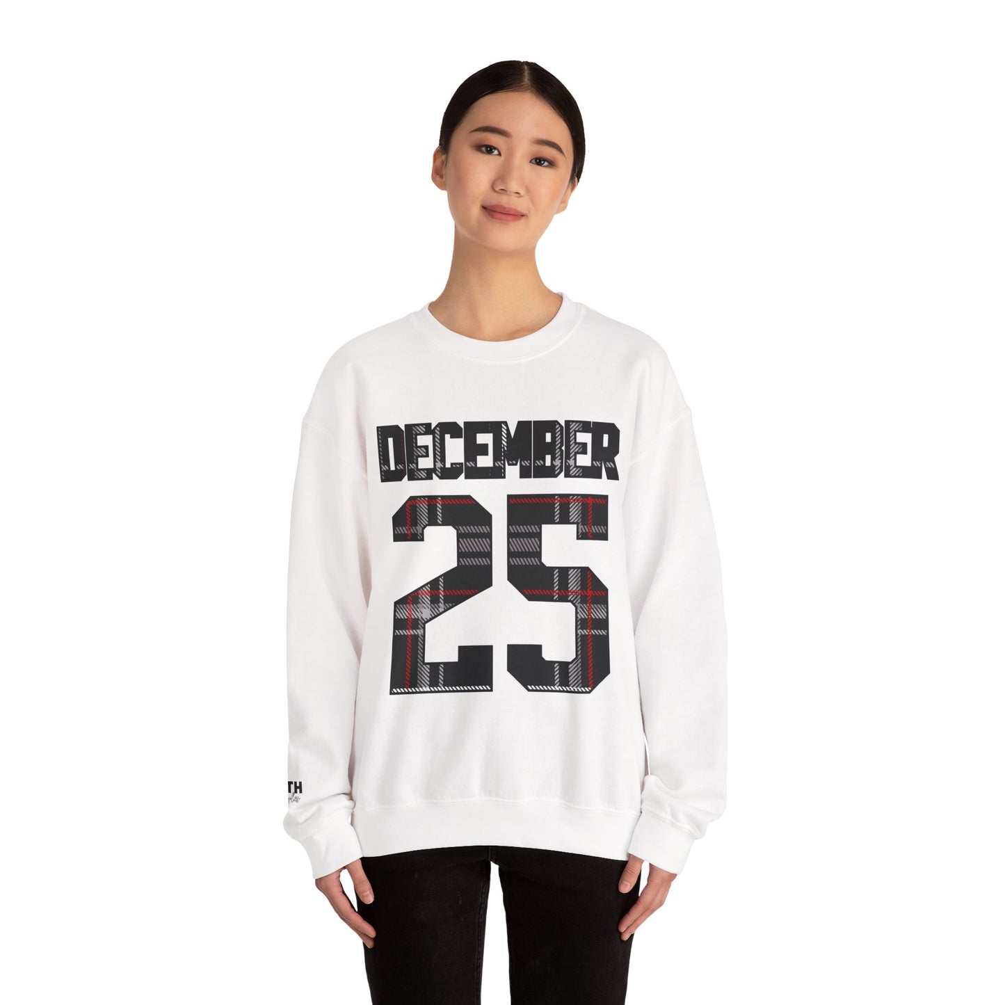 December 25 Plaid Number Crewneck Sweatshirt