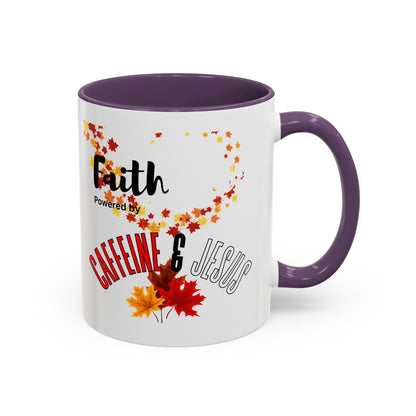 Faith & Caffeine Fall Coffee Mug | Perfect for Autumn Lovers, Thanksgiving Gift, Religious Coffee Cup, Inspirational Drinkware, Cozy Vibes