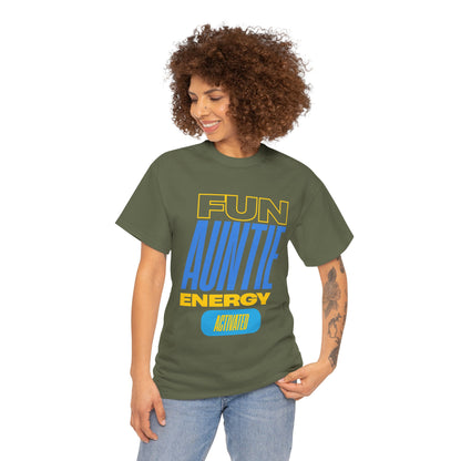 Fun Auntie Energy Activated Tee - Perfect Gift for Cool Aunts, Casual Wear, Gifting, Family Celebrations, Aunt's Day