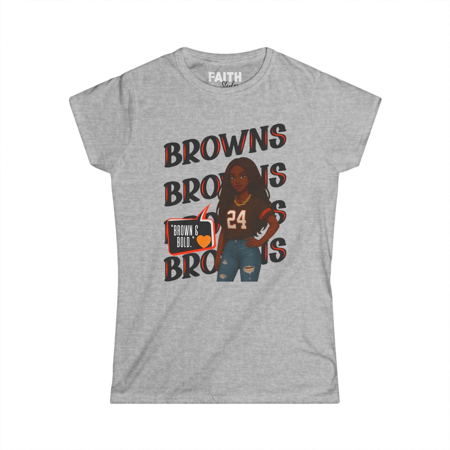 Browns Inspired Women’s Tee, Football Fan Shirt, Game Day Top, Sportswear for Her, NFL Gift for Her