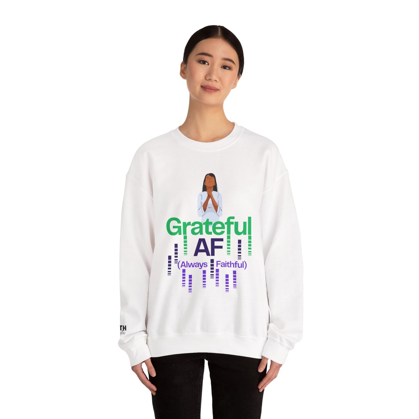 Women Grateful AF Crewneck Sweatshirt | Cozy Unisex Pullover for Thanksgiving, Gifts, and Everyday Wear