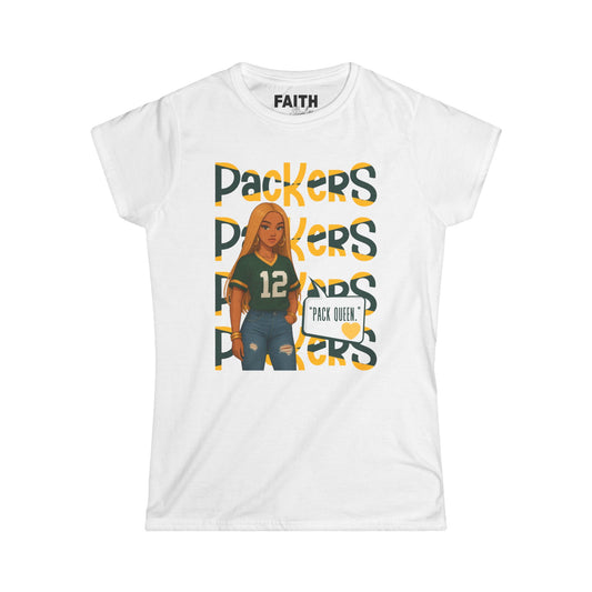 Women's Softstyle Tee - Packers Queen Shirt, Casual Sportswear, Game Day Top, Gift for Football Fans, Football Mom T-shirt