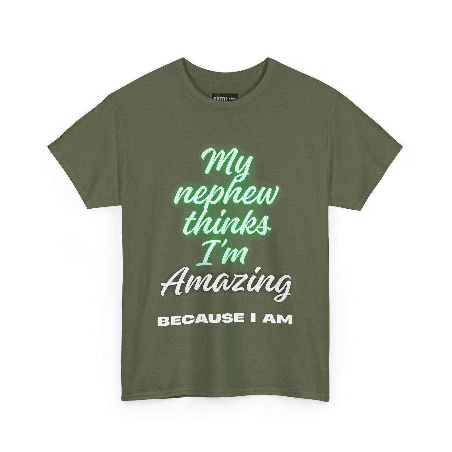 Unisex Heavy Cotton Tee - My Nephew Thinks I'm Amazing, Perfect Gift for Family, Birthday Tee, Funny Quote Shirt, Casual Wear, Gifts [...]