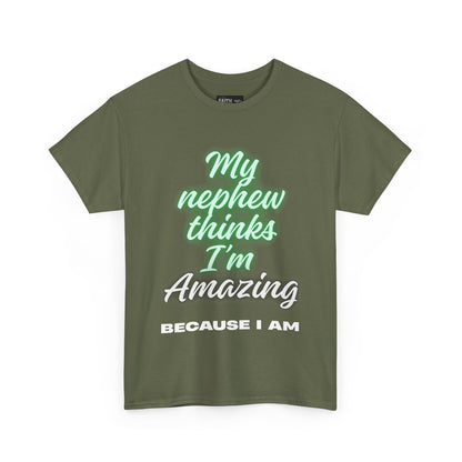 Unisex Heavy Cotton Tee - My Nephew Thinks I'm Amazing, Perfect Gift for Family, Birthday Tee, Funny Quote Shirt, Casual Wear, Gifts [...]