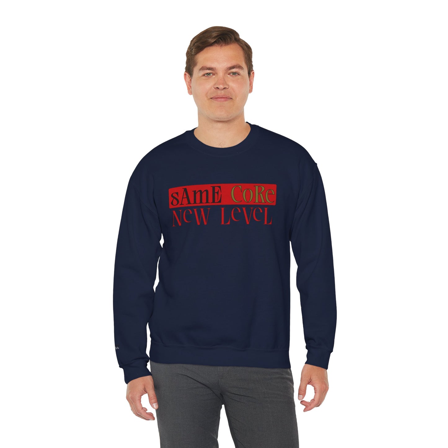 Crewneck Sweatshirt — "Same Core New Level" Graphic Pullover