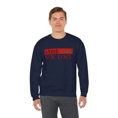 Crewneck Sweatshirt — "Same Core New Level" Graphic Pullover
