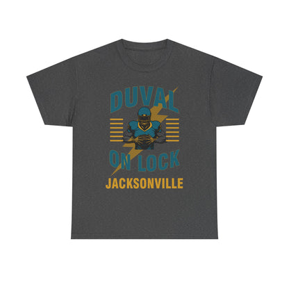 Jacksonville Duval On Lock Tee for Sports Fans | Male Heavy Cotton Tee, [...]
