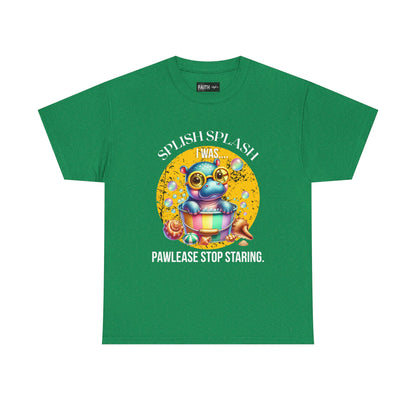 Splash Splash Frog Tee, Cute Animal Shirt, Fun Graphic T-Shirt, Summer Vibes Apparel, Gifts for Animal Lovers, Unisex Cotton Tee