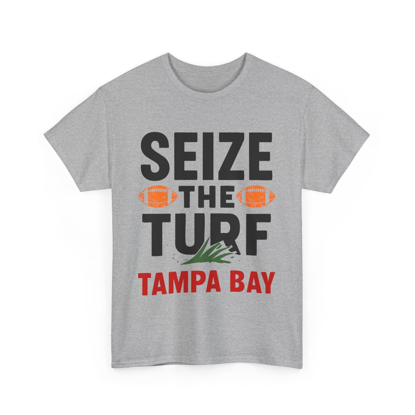 Male Heavy Cotton Tee - Seize the Turf Tampa Bay Football Shirt, Sports [...]