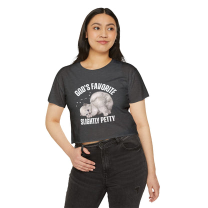 God's Favorite Slightly Petty Women's Festival Crop Top, Cute Summer Shirt, Fun Graphic Tee, Festival Outfit, Trendy Streetwear
