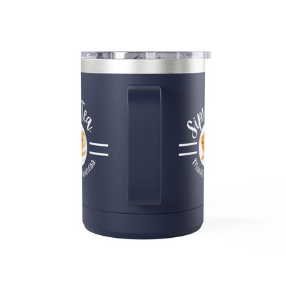 Coffee Lover's Tumbler with Sips Tea Design, Insulated Mug for Home, Travel, Gift for Coffee & Tea Lovers, Birthday, Office, Everyday Use
