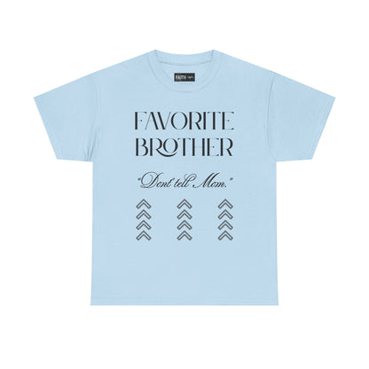 Favorite Brother Unisex Heavy Cotton Tee - Perfect Gift for Siblings, Casual Wear, Birthday, Family Reunion, Everyday Comfort