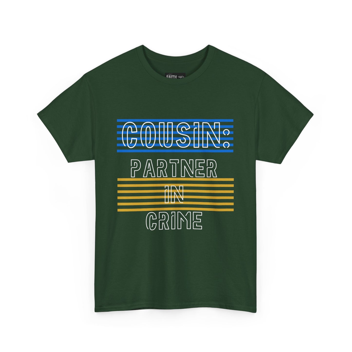 Cousins Partner in Crime Tee | Unisex Heavy Cotton T-Shirt for Family Gatherings, Cousin's Day, Gift for Cousins, Comfortable Casual Wear