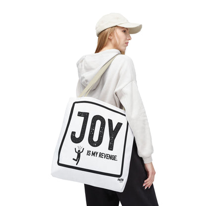 FaithStyles Joy Is My Revenge Tote Bag — Inspirational Graphic Canvas Tote