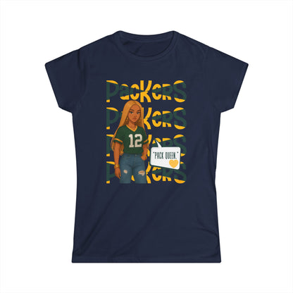 Women's Softstyle Tee - Packers Queen Shirt, Casual Sportswear, Game Day Top, Gift for Football Fans, Football Mom T-shirt