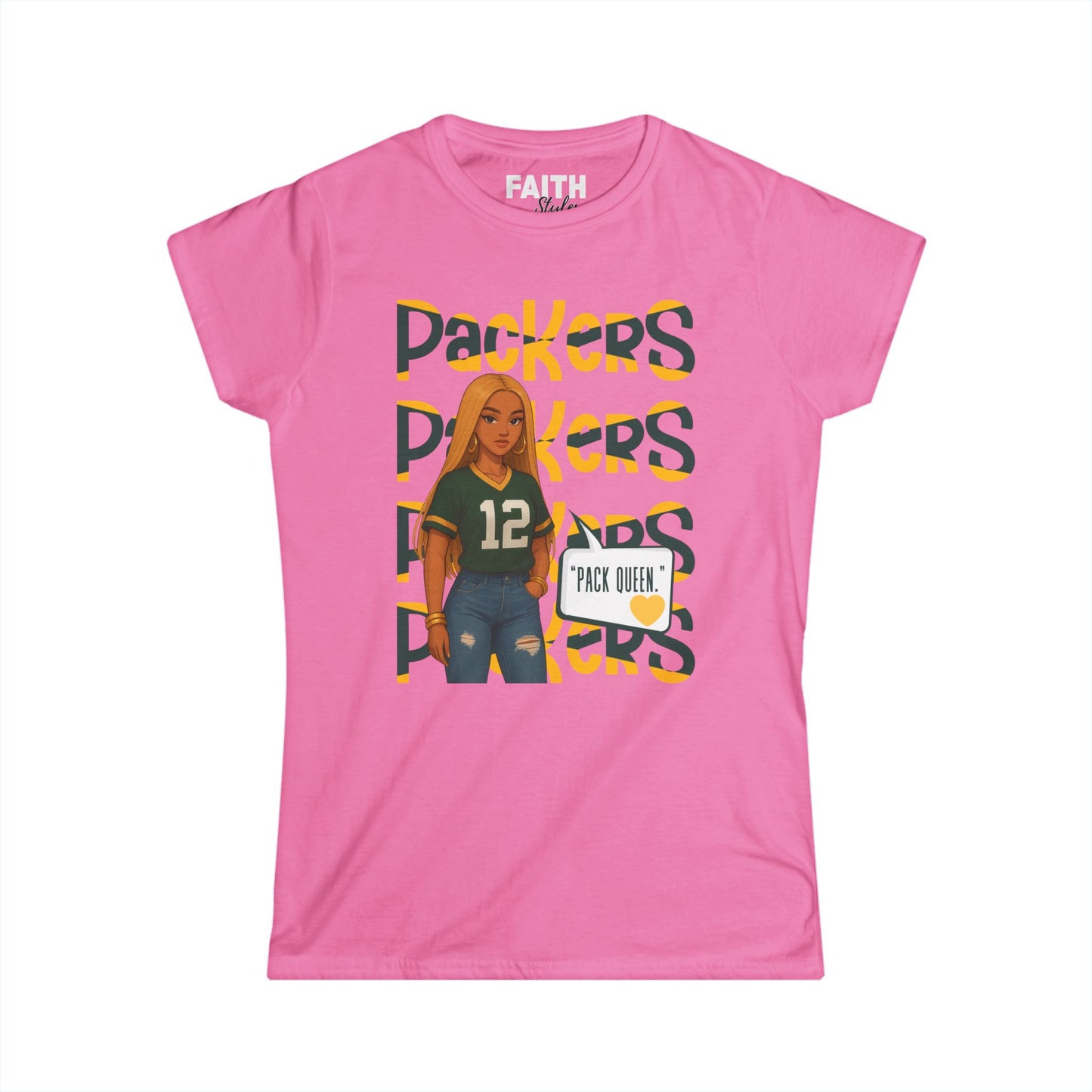 Women's Softstyle Tee - Packers Queen Shirt, Casual Sportswear, Game Day Top, Gift for Football Fans, Football Mom T-shirt