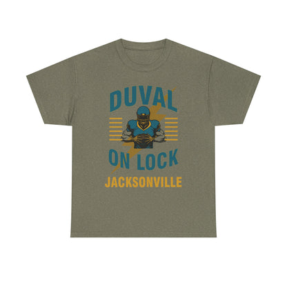 Jacksonville Duval On Lock Tee for Sports Fans | Male Heavy Cotton Tee, [...]