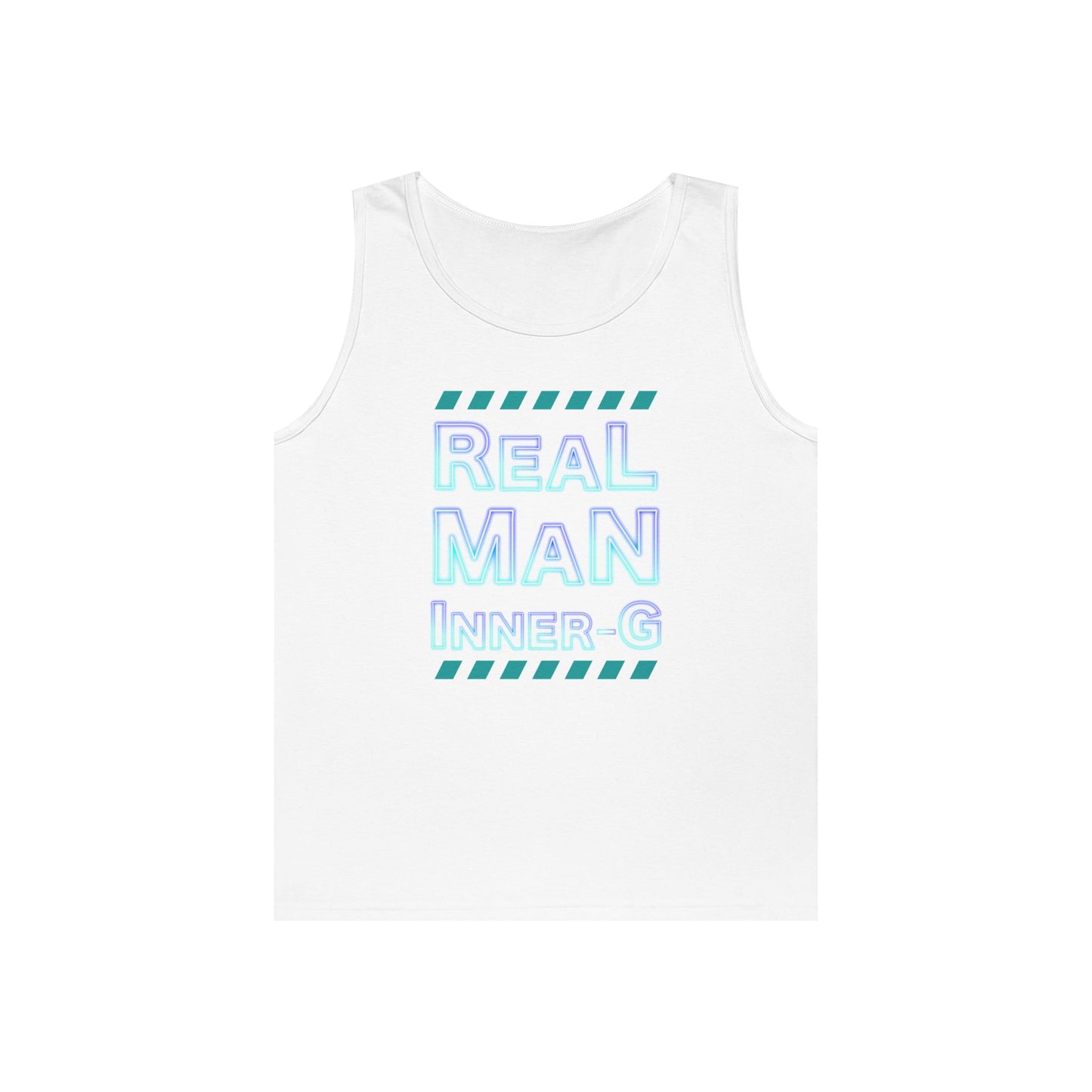 Real Man Inner G Unisex Heavy Cotton Tank Top, Motivational Gym Wear, Summer Fashion, Casual Outift, Gift for Him, Inspirational Tank
