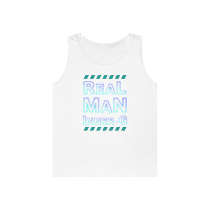 Real Man Inner G Unisex Heavy Cotton Tank Top, Motivational Gym Wear, Summer Fashion, Casual Outift, Gift for Him, Inspirational Tank