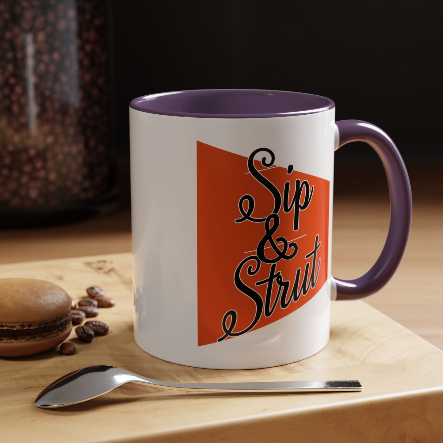 Accent Coffee Mug (11, 15oz) - Sip & Strut Design, Perfect Gift for Coffee Lovers, Home Office Decor, Unique Holiday Present, Ceramic [...]