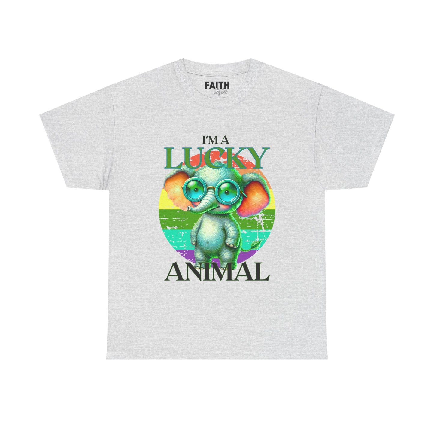 Lucky Animal Unisex Heavy Cotton Tee, Cute Gift for Animal Lovers, Casual Streetwear, St. Patrick's Day, Birthday Apparel